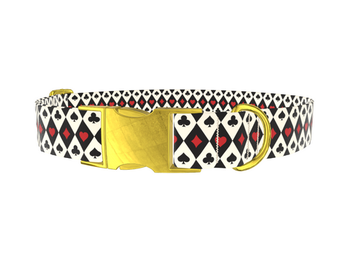 Card Suit Pattern Dog Collar