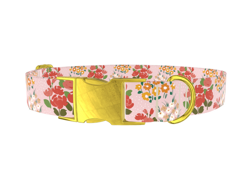 Pink Floral Bouquet Dog Collar