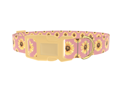 Pink Sunflower Dog Collar
