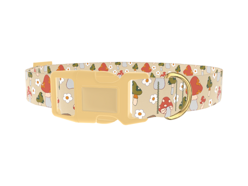 Mushroom and Daisy Dog Collar
