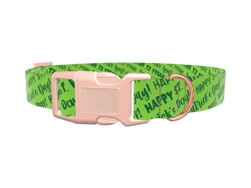 Green St. Patrick's Text Dog Collar