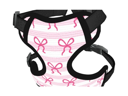 Pink Bow Stripe Dog Collar