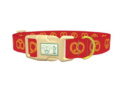 Red Pretzel Dog Collar