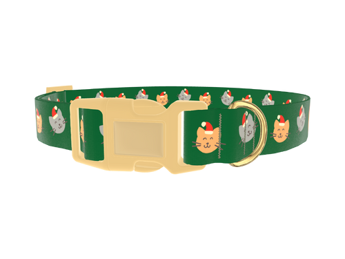 Santa Cat Face Dog Collar