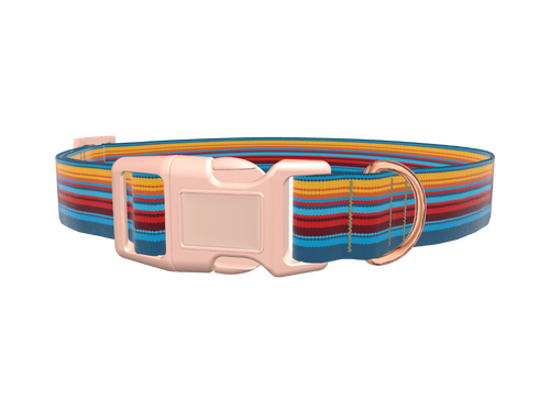 Colorful Geometric Stripe Dog Collar