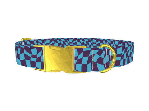 Groovy Checkered Dog Collar