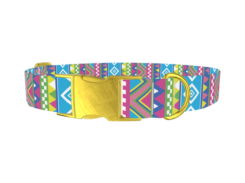 Colorful Tribal Stripe Dog Collar