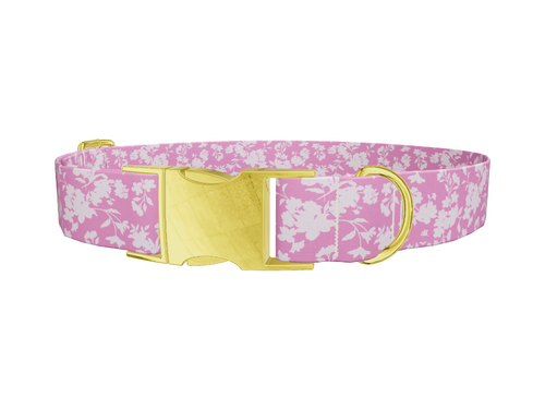 Pink Floral Silhouette 8870524649687 Dog Collar