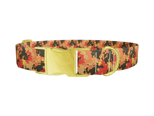Red Brown Camouflage Dog Collar