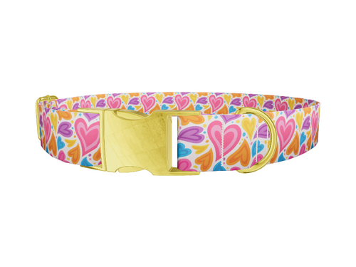 Colorful Heart Pattern Dog Collar