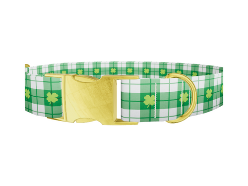 St. Patrick's Plaid Dog Collar