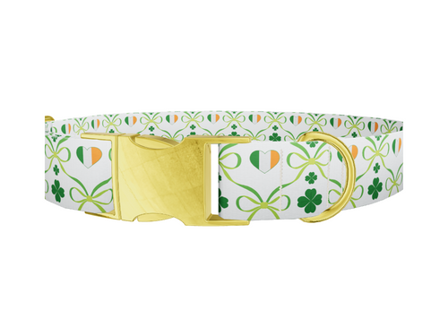 Clover Bow Dog Collar