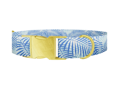 Tropical Palm Leaf Dog Collar
