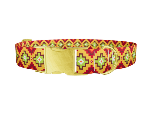 Colorful Tribal Diamond Dog Collar
