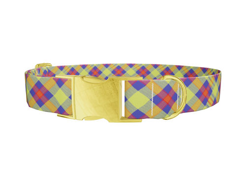 Colorful Plaid Dog Collar