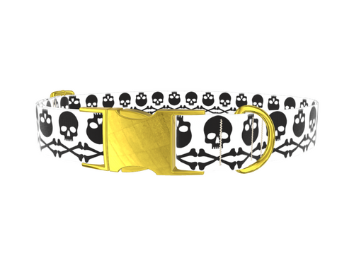 Black Skull Pattern Dog Collar