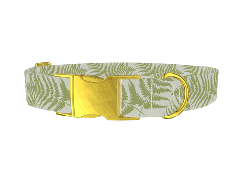 Green Fern Pattern Dog Collar