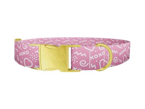 Pink Valentine Heart Dog Collar