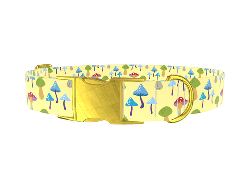 Colorful Mushroom Forest Dog Collar