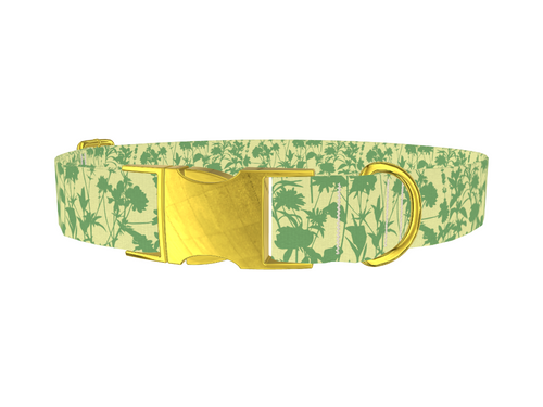 Green Silhouette Meadow Dog Collar
