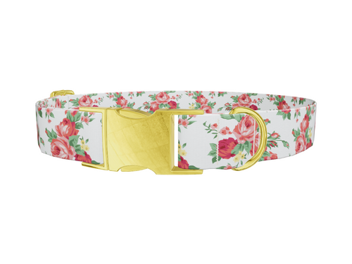 Pink Rose Garden Dog Collar