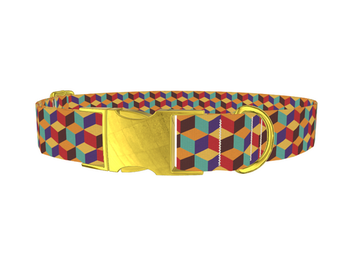 Geometric Cube Dog Collar