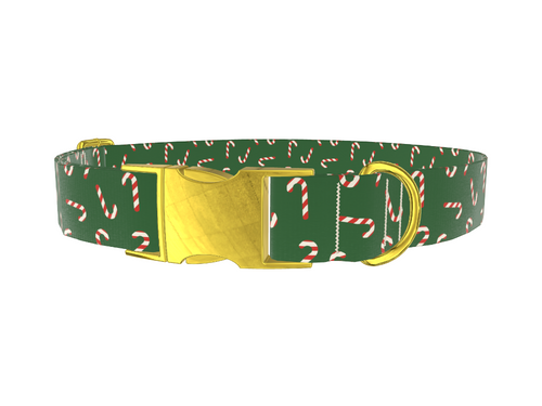 Green Candy Cane Dog Collar