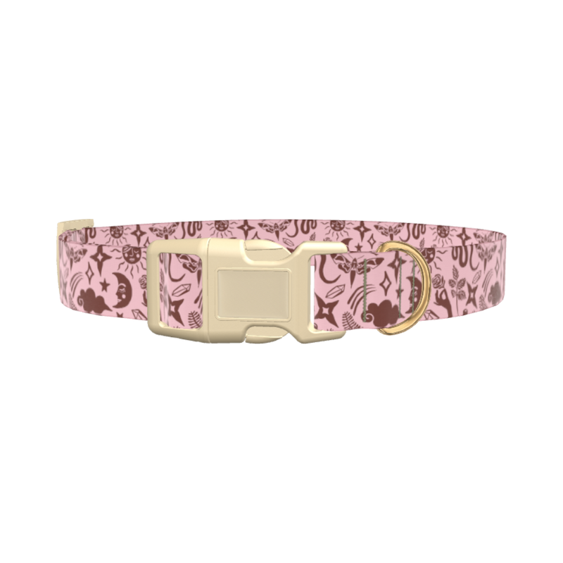 Mystical Nature Dog Collar - plastic rose gold