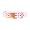 Pink Bow Heart Dog Collar - metal rose gold