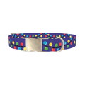 Christmas Lights Dog Collar - metal silver
