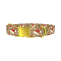 Santa Hat and Holly Dog Collar - metal gold