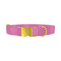 Pink Snake Pattern Dog Collar - metal gold