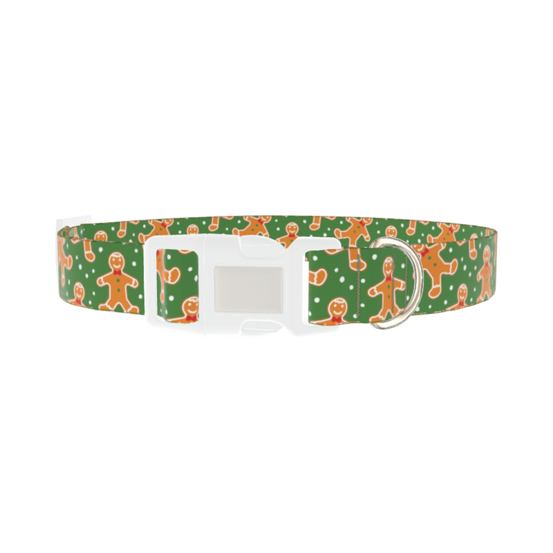 Gingerbread Cookie Dog Collar - plastic silver