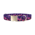 Tropical Sunset Dog Collar - metal silver