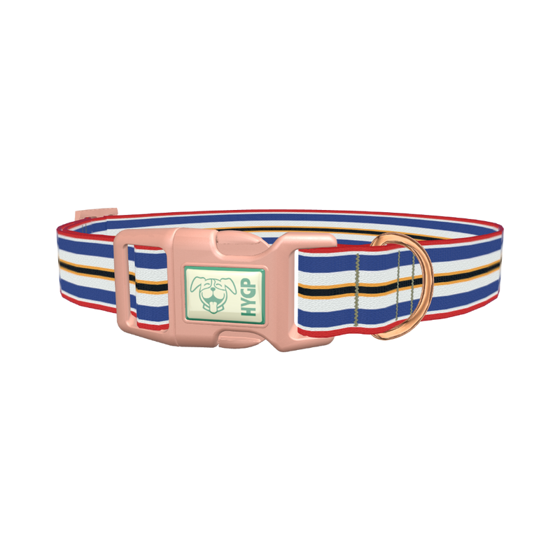 Patriotic Stripe Dog Collar - plastic rose gold