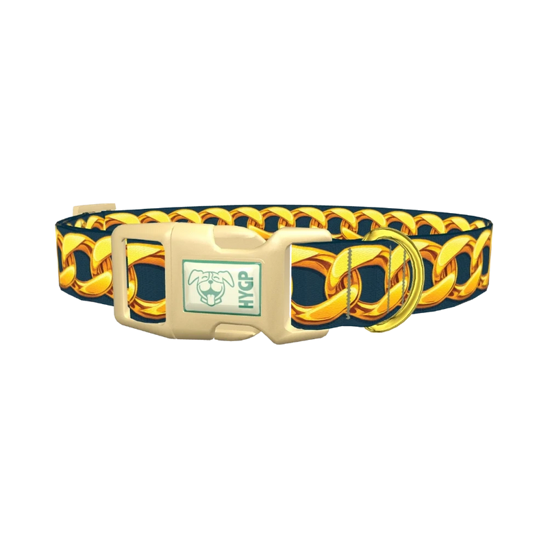 Gold Chain Link Dog Collar - plastic gold