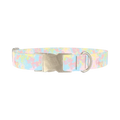 Abstract Pastel Dog Collar - metal silver