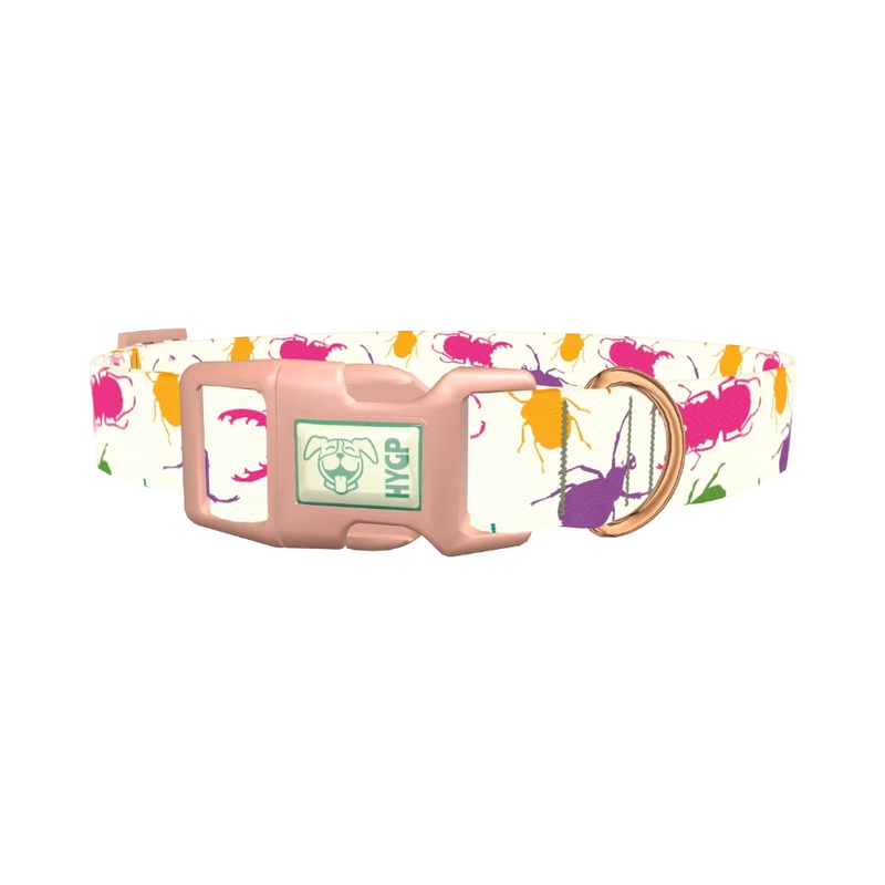 Colorful Beetle Dog Collar - plastic rose gold