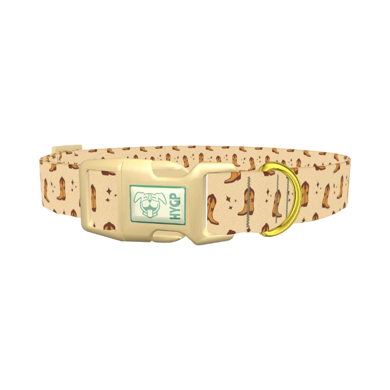 Western Cowboy Boot Dog Collar - plastic gold