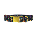 Space Planet Dog Collar - metal gold