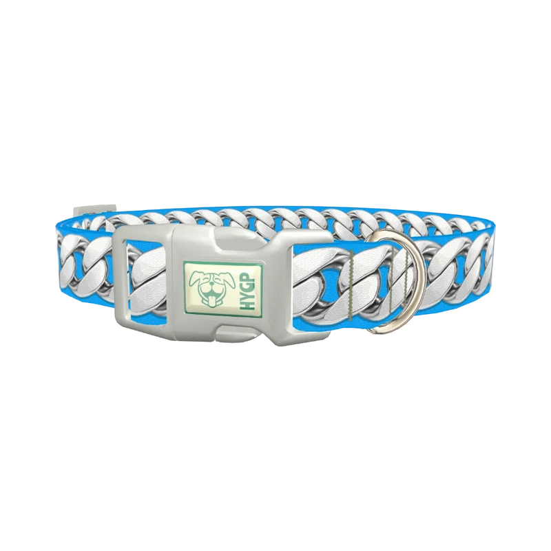Silver Chain Link Dog Collar - plastic silver