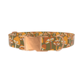 Autumn Field Mushroom Dog Collar - metal rose gold