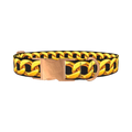 Gold Chain Link Dog Collar - metal rose gold