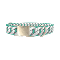 Silver Chain Turquoise Dog Collar - metal silver