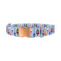 Fishing Bobber Pattern Dog Collar - metal rose gold