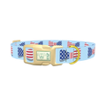 Patriotic Bowtie Dog Collar - plastic gold