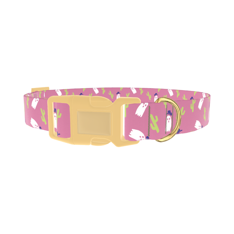 Cowboy Ghost Dog Collar - plastic gold