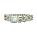 Burger Pattern Dog Collar - plastic silver
