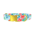 Multi Floral Hibiscus Dog Collar - metal rose gold