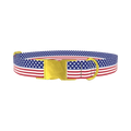 Patriotic Stars Dog Collar - metal gold